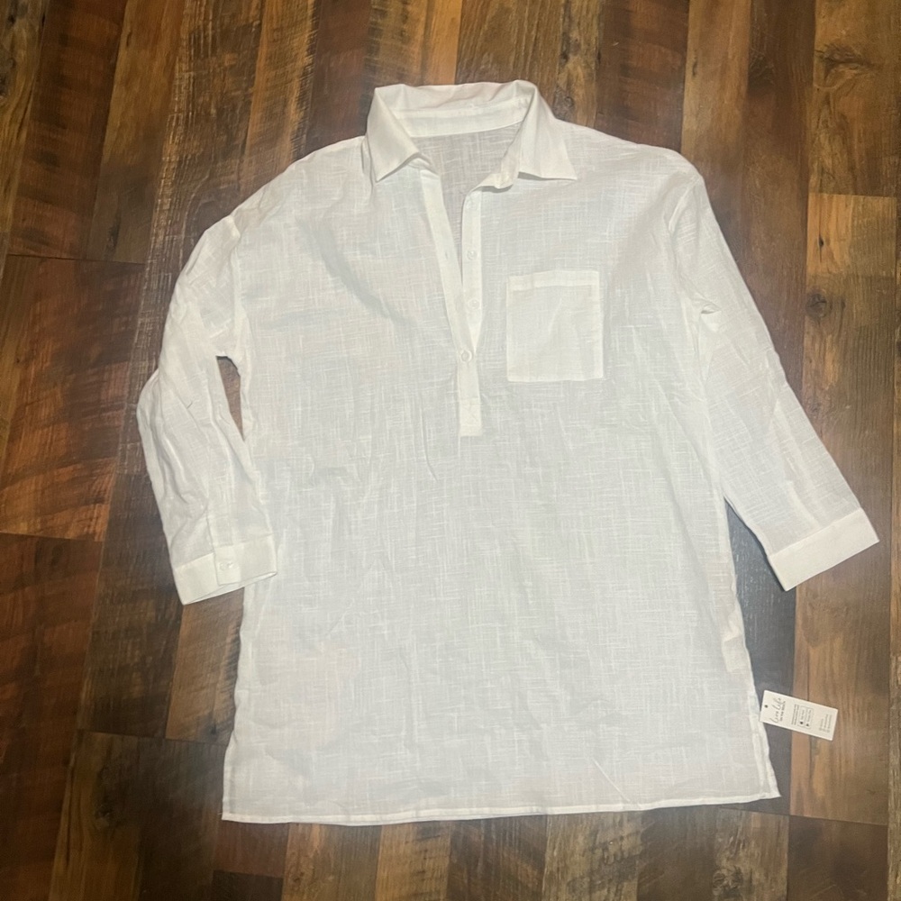NWT Cupshe Cotton White Beach Cover Dress